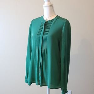 Banana Republic Green Silk Blouse